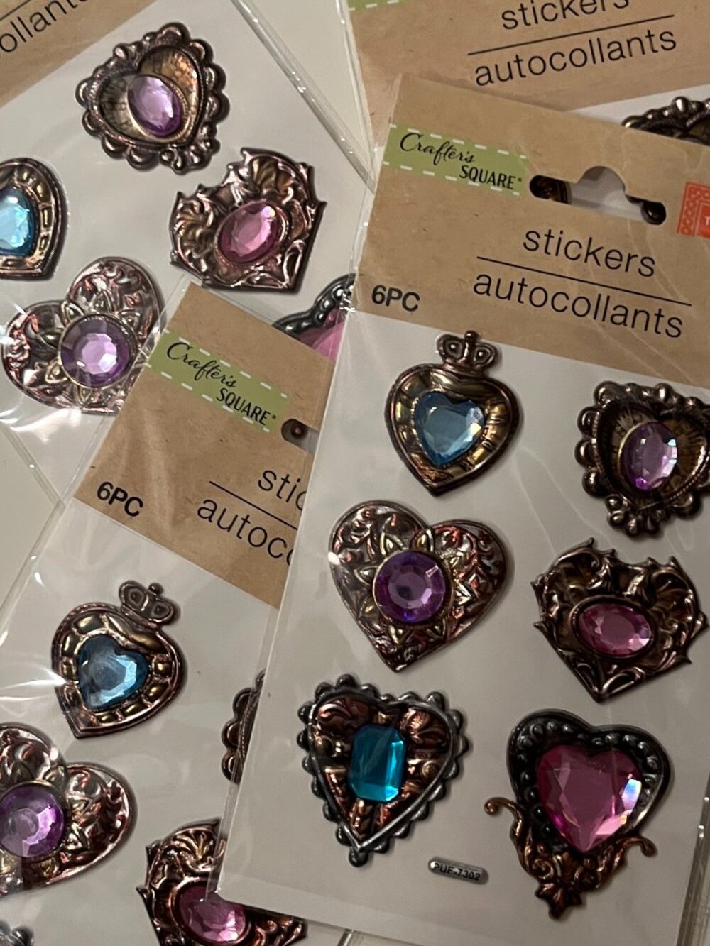 Heart Jewel Look Stickers Craft SGreat for crafts, scrapbooking & decor (4 pks)